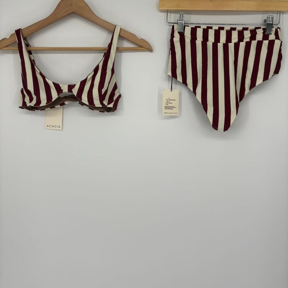 acacia swimwear Red and White Swim Set